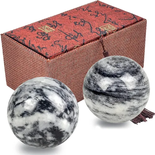 Vista 9 de Pelota de jade natural Baoding de 1.9 pulgadas para ejercicios de salud china, bolas de masaje para aliviar el estrés