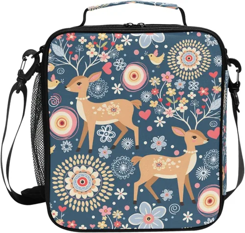 Vista 16 de MNSRUU Bolsas de almuerzo para niños y niñas, bonita mariquita roja, reutilizable, aislada, kit de bolsa térmica para comidas, organizador de bolsa
