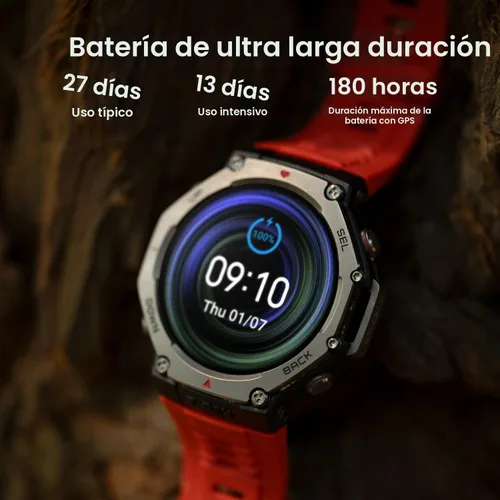 Vista 3 de Amazfit Repuesto renovado T-Rex 3 Reloj inteligente militar resistente 48mm, GPS, mapas sin conexión, resistente al agua 100m, reloj inteligente