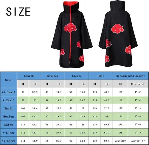 Vista 7 de YISNEBXD Anime Cape Cosplay Robe Unisex Cosplay Cape Robe Halloween Cape Costume Headband Ring Mask