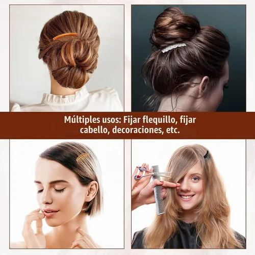 Vista 3 de Chuangdi Set de 24 Piezas de Peines Franceses para el Lado del Cabello - Accesorios de Pinza de Peine de Torsión de Plástico para Mujeres