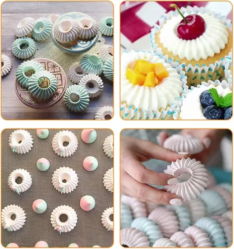 Vista 7 de RoseFlower Juego de 4 puntas de tubería grandes – Kit de boquillas grandes de acero inoxidable para pastelería, cupcakes, pasteles, galletas