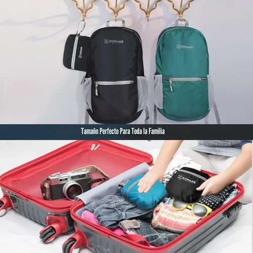 Vista 5 de ZOMAKE Mochila ligera y plegable, pequeña mochila de viaje