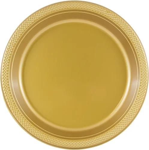 Vista 8 de Platos para fiesta de plástico redondos y cuadrados colorido de 7, 8, y 9 pulgadas, 10/20 platos por paquete, Negro