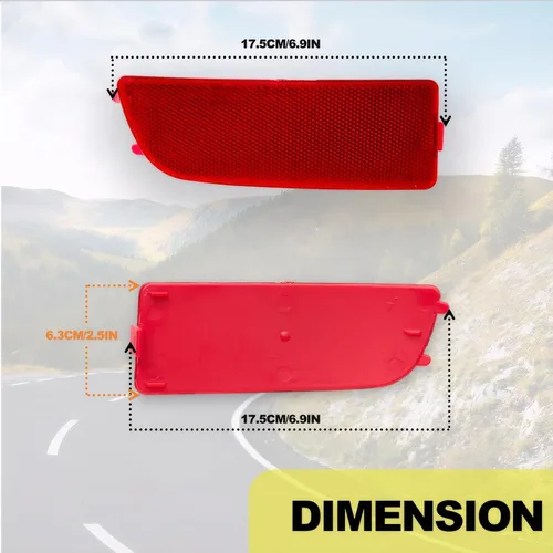 Vista 3 de Reflector de parachoques trasero izquierdo de repuesto para automóvil compatible con Dodge Freightliner Mercedes Benz Sprinter W906 VW Crafter 2E