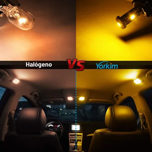 Vista 3 de Yorkim - Bombilla LED 194 ámbar, libre de error Canbus, 3-SMD 2835, T10 ámbar para interior, para luz de techo, mapa, puerta, cortesía, matrícula
