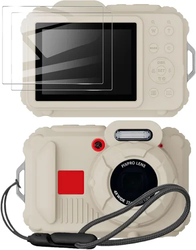 Vista 15 de Funda protectora de silicona para cámaras digitales Kodak Pixpro wpz2, con protector de pantalla y cordón, para accesorios Kodak Pixpro wpz2 - Negro