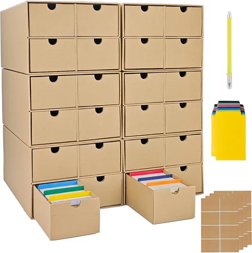 Vista 9 de 4 juegos de cajas de almacenamiento de tarjetas coleccionables, incluye 16-750 cajas CT y 64 divisores, más de 12000 tarjetas coleccionables