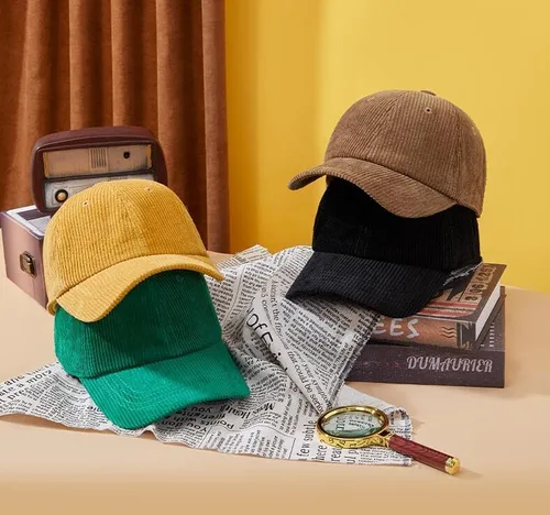 Vista 5 de Gorra de béisbol de pana personalizada bordada con texto personalizado para papá de algodón para hombres y mujeres sombrero