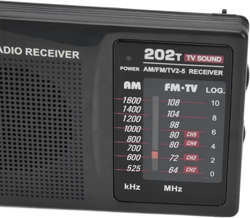 Vista 7 de R-202T Audio - Banda portátil AM/FM/TV para uso en interiores y exteriores con auriculares externos