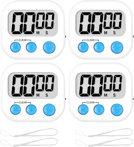 Vista 30 de ZILLEEN Temporizador de aula para niños y profesores, paquete de 2 temporizadores digitales, blanco y negro