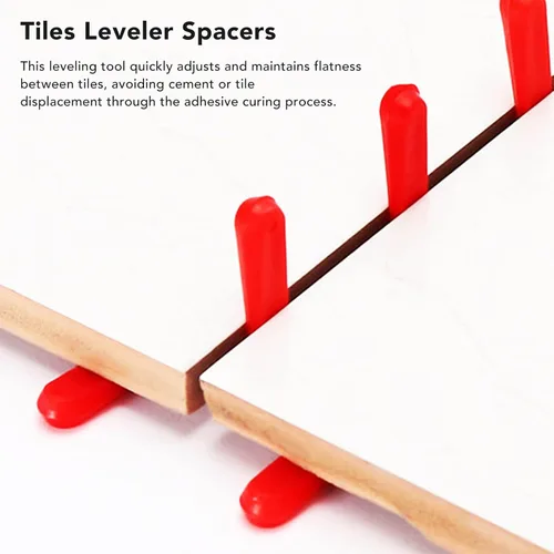 Vista 2 de Sistema de nivelación de azulejos de 1000 Uds. Cuñas de 0.2 pulgadas PE rojo desgaste Azulejos nivelador espaciadores instalación de nivelador