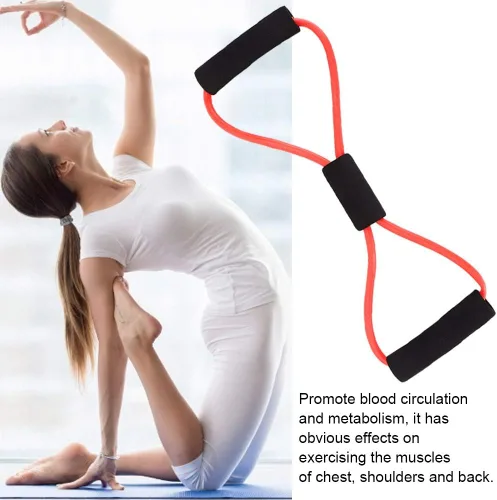 Vista 4 de Bandas, expansor de pecho, ejercitador muscular para hombres y mujeres, tensor de 8 formas, banda elástica, hombro brazo, cuerda elástica