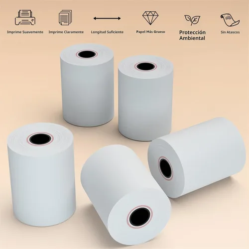 Vista 3 de Papel térmico de recibo de 2-1/4 pulgadas x 50 pies (10 rollos), se adapta a impresoras térmicas POS de 2.283 in, calidad premium, biodegradable