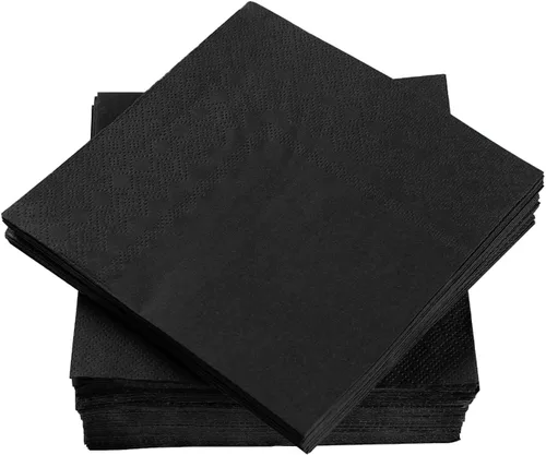 Vista 3 de 100 paquetes de servilletas de cóctel de 2 capas, servilletas de postre plegadas de 5 x 5 pulgadas, servilletas desechables para cena, boda