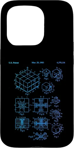 Vista 14 de Carcasa de matemáticas retro para iPhone 16 de cubo de rompecabezas competitivo Rubik Patent Speed Cubing