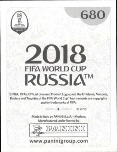 Vista 2 de 2018 Panini World Cup Stickers Russia #680 Pele Brasil - Adhesivo de fútbol
