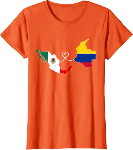 Vista 56 de Camiseta Half Colombian Half Mexican Flag Map DNA Mexico Colombia