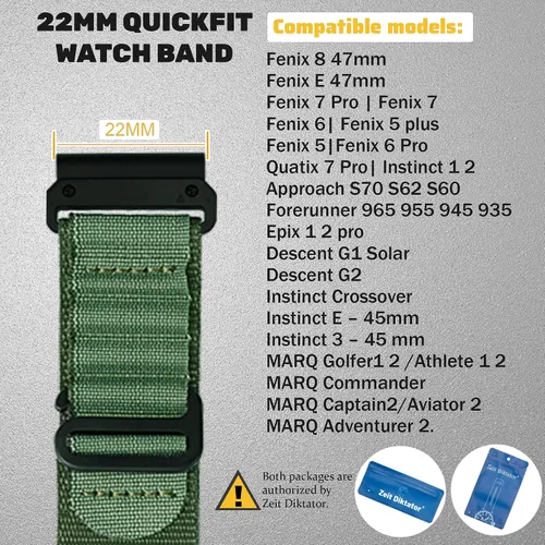 Vista 3 de Correas de reloj compatibles con Garmin Fenix 7 Pro 6 Pro 5 plus Instinct 1 2 Forerunner 965 955 945 36.820 in Velcro/Alpine Loop Correa de reloj