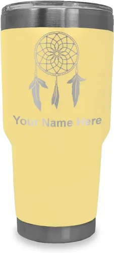 Vista 41 de LaserGram Vaso aislado al vacío de 20 onzas, atrapasueños, grabado personalizado incluido (negro) Engraved Gift, Vacuum Insulated Stainless Steel