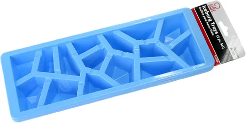 Vista 2 de Chef Craft Bandeja de plástico Select para cubitos de hielo, juego de 2 piezas de 10.25 pulgadas que rinde 15 cubos, azul
