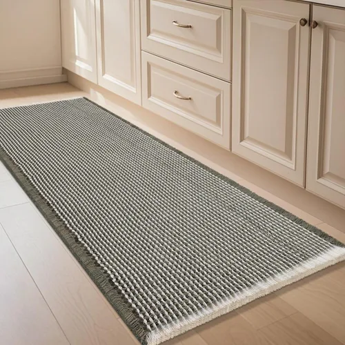 Vista 30 de IM HOME Tapete de baño de punto gofre, color caqui, de 24 x 17 pulgadas, tejido bohemio, moderno, absorbente, antideslizante, suave, lavable