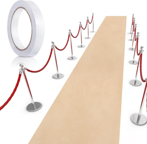Vista 11 de Shappy Alfombra negra para fiesta, 55 GSM de grosor con cinta de alfombra, alfombra de pasillo para Halloween, graduado, boda, fiesta, pista