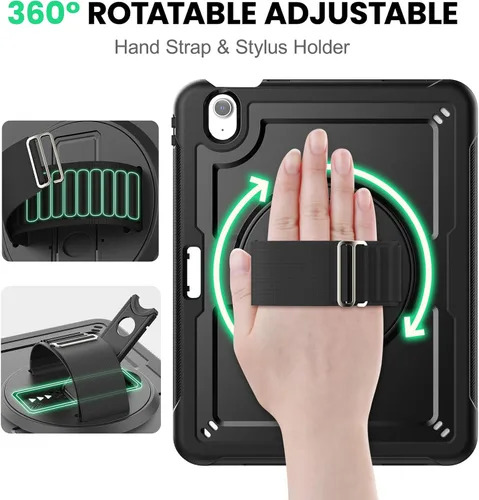 Vista 3 de SEYMAC Funda protectora a prueba de golpes para iPad Air de 11 pulgadas M4, M3, M2 (2026/2025/2024), funda protectora a prueba de golpes