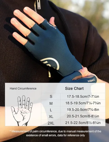 Vista 5 de INBIKE Guantes de ciclismo para hombres y mujeres, guantes de bicicleta transpirables ligeros de medio dedo, guantes de ciclismo de montaña