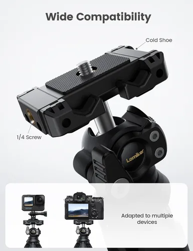 Vista 3 de Lamicall Trípode para iPhone - Trípode Flexible para Teléfono 3 en 1 con Control Remoto Inalámbrico - Soporte de Trípode para iPhone para Grabación