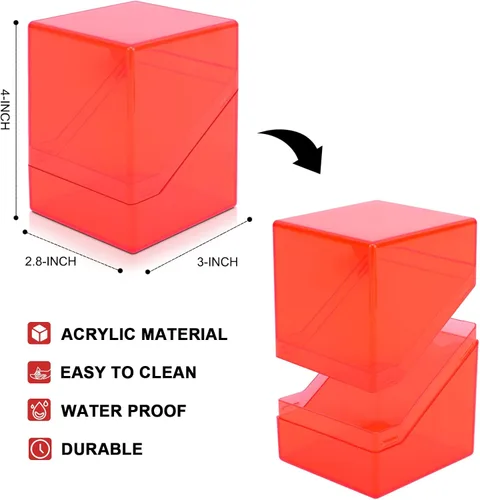 Vista 2 de Homthy Paquete de 4 fundas para cartas intercambiables, cajas de almacenamiento de tarjetas acrílicas con capacidad para más de 100 tarjetas
