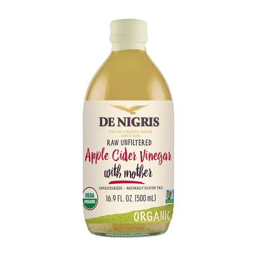 Vista 7 de De Nigris Vinagre de sidra de manzana orgánico crudo y sin filtrar 16,9 oz