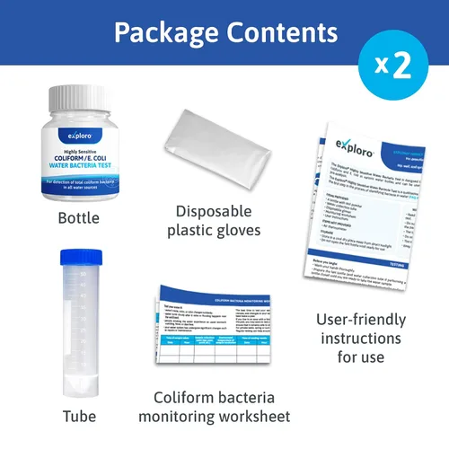 Vista 2 de Exploro® Kit de prueba de agua de bacterias, kit de prueba de agua de estanque, kit de prueba de agua de piscina, kits de prueba de agua para agua