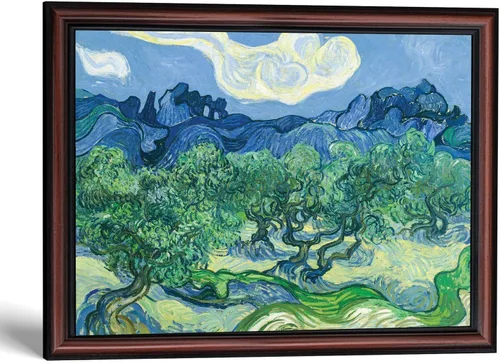 Vista 9 de Vincent Van Gogh - Impresión artística enmarcada de olivos para decoración del hogar, 11 x 14, 2438 Barnwood