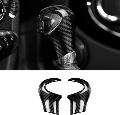 Vista 8 de AIRSPEED Cubierta de la perilla de la palanca de cambios de fibra de carbono, calcomanía interior para Mini Cooper F54 F55 F56 F57 F60 Accesorios