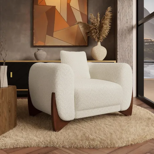 Vista 21 de Morden Fort Juego de Sofá Boucle de 2 Piezas, Conjunto de Sofás Tapizados Modernos Duraderos Cómodos Boucle Aptos para Mascotas, Silla sin Brazos