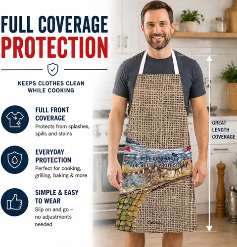 Vista 4 de Caroline's Treasures 8733APRON - Delantal de cocodrilo para cocinar, hornear, manualidades, jardinería para adultos, mujeres y hombres, unisex