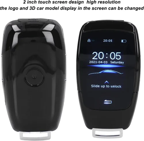 Vista 2 de Qiilu Llave LCD inteligente universal TK900 Pantalla táctil LCD Smart Key Remote Entrada sin llave para modelos de botón de motor de arranque y Negro