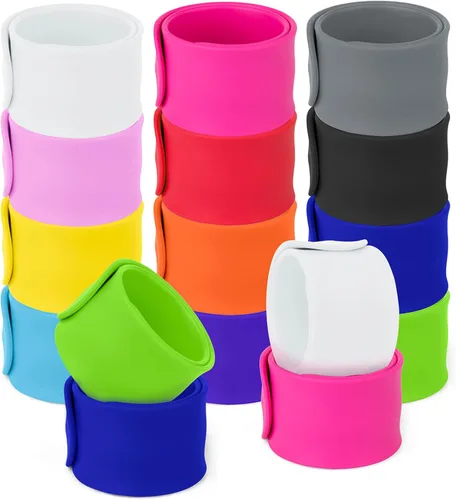 Vista 5 de Muka 50 pulseras de silicona personalizadas para la palmada, pulseras de goma personalizadas, color azul rey