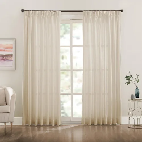 Vista 17 de Cortinas traslúcidas blancas de 96 pulgadas de largo, paneles de cortinas plisadas dobles para ventana, 52 pulgadas de ancho x 96 pulgadas de largo