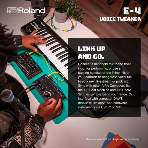Vista 5 de Roland AIRA Compact E-4 VOICE TWEAKER Herramienta de interpretación vocal con potentes efectos de transformador de voz Vocoder Looper Armonía