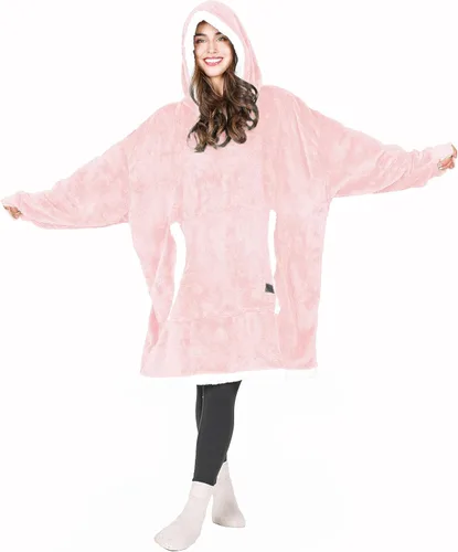Vista 17 de Tirrinia - Sudadera con capucha de gran tamaño, manta de sherpa cómoda, reversible, gigante, para adultos, hombres, mujeres, adolescentes, esposa