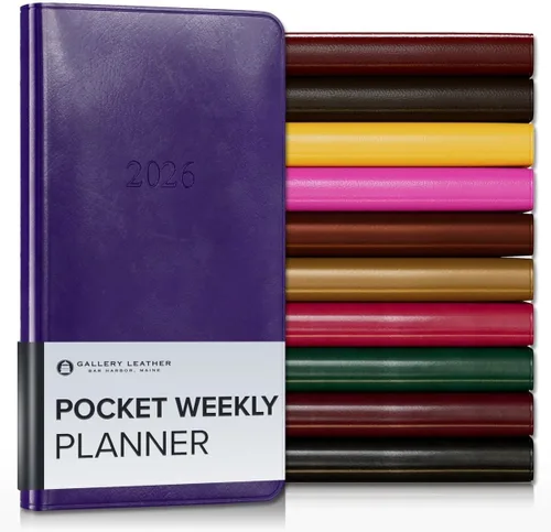 Vista 76 de Gallery Leather Planificador Semanal y Mensual Grande 2025-2026, Calendario Planificador y Cuaderno Elegantemente Encuadernado con Elegantes Bordes