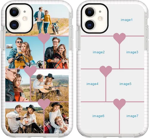 Vista 32 de Funda de teléfono personalizada para iPhone 11, diseño personalizado de fotos de collage de múltiples imágenes, resistente a los golpes, resistente