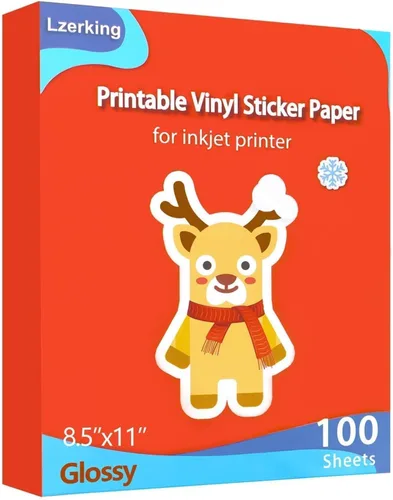 Vista 8 de Lzerking - Papel adhesivo de vinilo imprimible para impresora de inyección de tinta - 25 hojas de papel adhesivo impermeable autoadhesivo