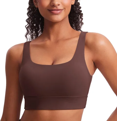 Vista 43 de CRZ YOGA Butterluxe - Brasier deportivo con espalda en U para mujer, cuello redondo, acolchado, de bajo impacto, para yoga, entrenamiento