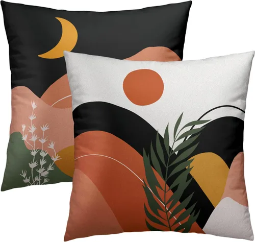 Vista 253 de Giwawa Juego de 2 fundas de almohada decorativas con diseño floral de girasol de 16 x 16 pulgadas, fundas de cojín decorativas para el hogar, sofá