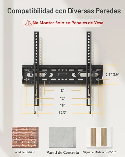 Vista 6 de ELIVED Soporte de pared inclinable para televisores de 26 a 60 pulgadas