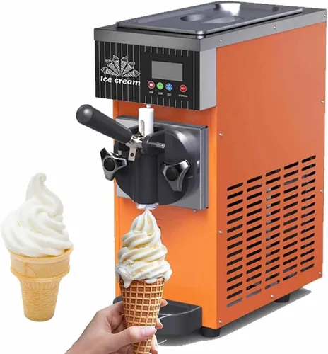 Vista 8 de Máquina de helado comercial con panel LCD y limpieza automática, alto rendimiento para encimera suave servir en servicio de alimentos, púrpura-Bql28