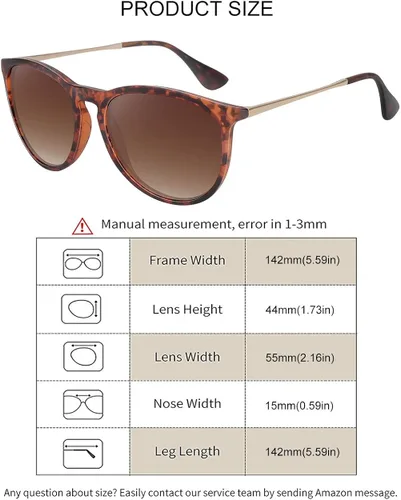 Vista 4 de WOWSUN Gafas de sol polarizadas para mujer lentes de espejo redondas retro vintage